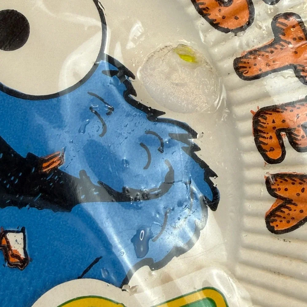 Sesame Street Paper Plates 7 Inch Blue Cookie Monster Vintage 20 Count